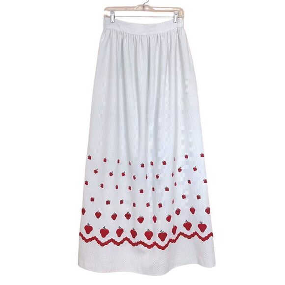 Vintage 70’s Strawberry Embroidered Maxi Skirt - Picture 1 of 8